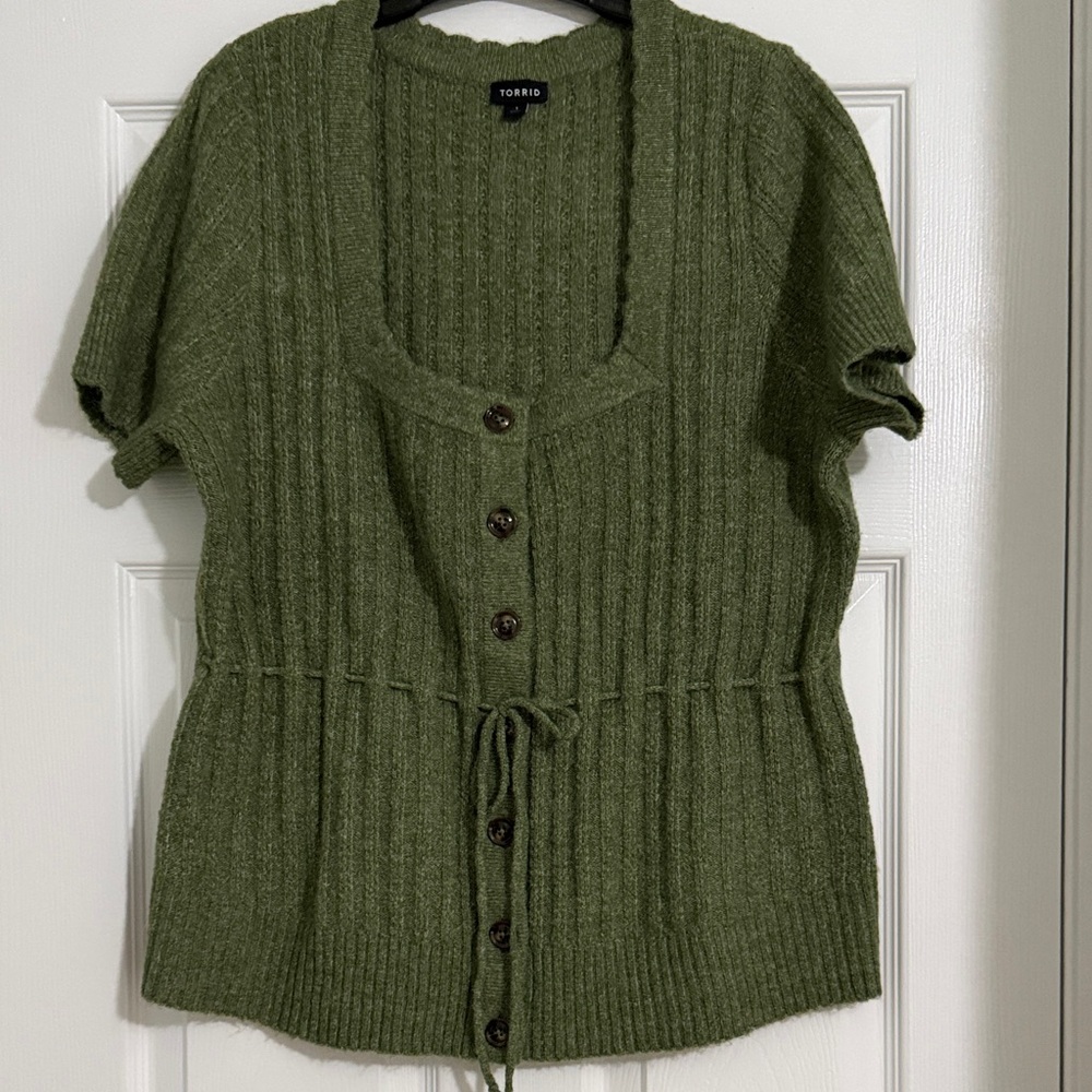 Torrid Olive Green Scoop Neck Sweater